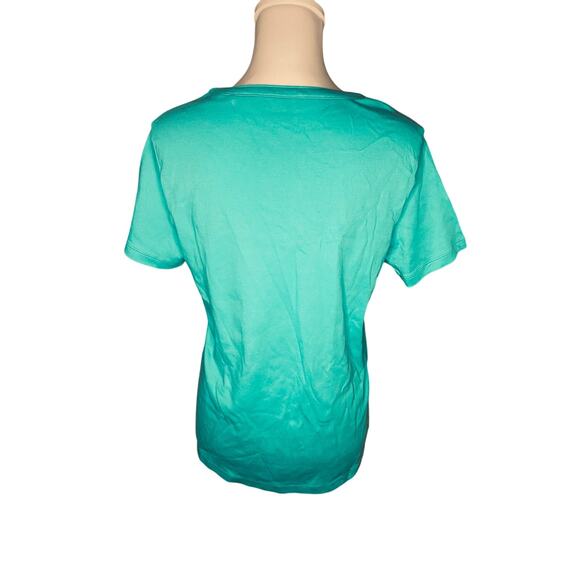 Eddie Bauer T-Shirt Women’s Short Sleeve V-Neck Soft Tee Size Small Turquoise - Picture 6 of 8